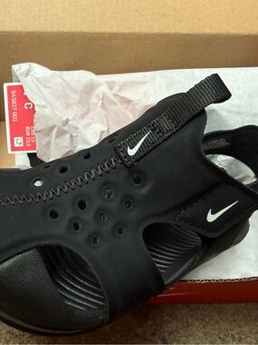 Nike Black Slide Sandals with White Swoosh